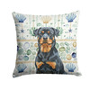 Rottweiler Coastal Sea Glass Throw Pillow 14" x 14" product image at NuMercy