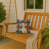Fawn Whippet Christmas Poinsettias Throw Pillow 14" x 14" product image at NuMercy 3