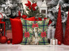 Grizzle Saluki Christmas Poinsettias Throw Pillow 14" x 14" product image at NuMercy 7