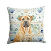 Fawn Boerboel Coastal Sea Glass Throw Pillow 14" x 14" product image at NuMercy