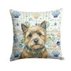 Cairn Terrier Coastal Sea Glass Throw Pillow 14" x 14" product image at NuMercy