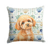 Toy Apricot Poodle Coastal Sea Glass Throw Pillow 14" x 14" product image at NuMercy
