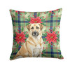 Anatolian Shepherd Dog Christmas Poinsettias Throw Pillow 14" x 14" product image at NuMercy