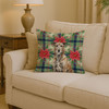 Brindle Irish Wolfhound Christmas Poinsettias Throw Pillow 14" x 14" product image at NuMercy 2