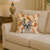 Pied French Bulldog Heirloom Fall Throw Pillow 14" x 14" product image at NuMercy 2