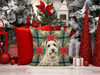Sealyham Terrier Christmas Poinsettias Throw Pillow 14" x 14" product image at NuMercy 7