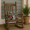Black and White Tibetan Terrier Christmas Poinsettias Throw Pillow 14" x 14" product image at NuMercy 4