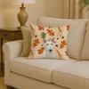 White Miniature Bull Terrier Heirloom Fall Throw Pillow 14" x 14" product image at NuMercy 2