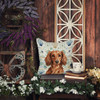 Longhaired Red Dachshund Coastal Sea Glass Throw Pillow 14" x 14" product image at NuMercy 7