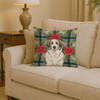 Badger Great Pyrenees Christmas Poinsettias Throw Pillow 14" x 14" product image at NuMercy 2