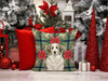 Badger Great Pyrenees Christmas Poinsettias Throw Pillow 14" x 14" product image at NuMercy 7