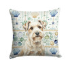 Sealyham Terrier Coastal Sea Glass Throw Pillow 14" x 14" product image at NuMercy