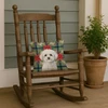 Bichon Frise Christmas Poinsettias Throw Pillow 14" x 14" product image at NuMercy 4