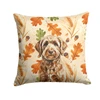 Chocolate Labradoodle Heirloom Fall Throw Pillow 14" x 14" product image at NuMercy