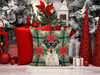 Tricolor Rat Terrier Christmas Poinsettias Throw Pillow 14" x 14" product image at NuMercy 7