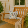 White Collie Coastal Sea Glass Throw Pillow 14" x 14" product image at NuMercy 3