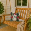 Standard White Poodle Christmas Poinsettias Throw Pillow 14" x 14" product image at NuMercy 3
