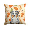 Blue Merle Australian Shepherd Heirloom Fall Throw Pillow 14" x 14" product image at NuMercy
