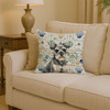 Miniature Schnauzer Coastal Sea Glass Throw Pillow 14" x 14" product image at NuMercy 2