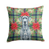Blue Great Dane Christmas Poinsettias Throw Pillow 14" x 14" product image at NuMercy