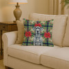 Blue Great Dane Christmas Poinsettias Throw Pillow 14" x 14" product image at NuMercy 2