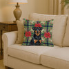 Beauceron Christmas Poinsettias Throw Pillow 14" x 14" product image at NuMercy 2