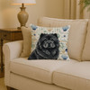 Black Chow Chow Coastal Sea Glass Throw Pillow 14" x 14" product image at NuMercy 2