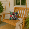 Black and Tan Shiba Inu Christmas Poinsettias Throw Pillow 14" x 14" product image at NuMercy 3