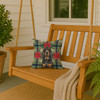 Black and Tan Bloodhound Christmas Poinsettias Throw Pillow 14" x 14" product image at NuMercy 3