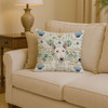 White Miniature Bull Terrier Coastal Sea Glass Throw Pillow 14" x 14" product image at NuMercy 2