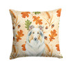 White Collie Heirloom Fall Throw Pillow 14" x 14" product image at NuMercy