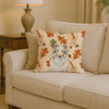 White Collie Heirloom Fall Throw Pillow 14" x 14" product image at NuMercy 2