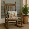 Longhaired Cream Dachshund Coastal Sea Glass Throw Pillow 14" x 14" product image at NuMercy 4