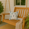 White Samoyed Coastal Sea Glass Throw Pillow 14" x 14" product image at NuMercy 3