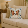 White with Red Papillon Coastal Sea Glass Throw Pillow 14" x 14" product image at NuMercy 2