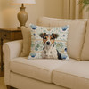 Tricolor Russell Terrier Coastal Sea Glass Throw Pillow 14" x 14" product image at NuMercy 2