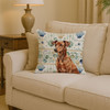 Red German Pinscher Coastal Sea Glass Throw Pillow 14" x 14" product image at NuMercy 2