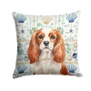Blenheim English Toy Spaniel Coastal Sea Glass Throw Pillow 14" x 14" product image at NuMercy