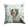 Bluetick Coonhound Coastal Sea Glass Throw Pillow 14" x 14" product image at NuMercy
