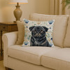 Black Pug Coastal Sea Glass Throw Pillow 14" x 14" product image at NuMercy 2