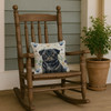 Black Pug Coastal Sea Glass Throw Pillow 14" x 14" product image at NuMercy 4
