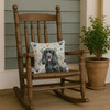 Black Cocker Spaniel Coastal Sea Glass Throw Pillow 14" x 14" product image at NuMercy 4