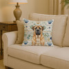 Apricot English Mastiff Coastal Sea Glass Throw Pillow 14" x 14" product image at NuMercy 2
