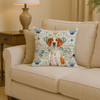 Orange and White Pointer Coastal Sea Glass Throw Pillow 14" x 14" product image at NuMercy 2