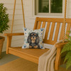 Black and Tan English Toy Spaniel Coastal Sea Glass Throw Pillow 14" x 14" product image at NuMercy 3