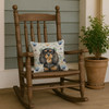 Black and Tan English Toy Spaniel Coastal Sea Glass Throw Pillow 14" x 14" product image at NuMercy 4