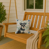 Black & Silver Miniature Schnauzer Coastal Sea Glass Throw Pillow 14" x 14" product image at NuMercy 3