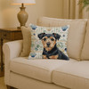 Black and Tan Norfolk Terrier Coastal Sea Glass Throw Pillow 14" x 14" product image at NuMercy 2