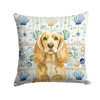 Buff Cocker Spaniel Coastal Sea Glass Throw Pillow 14" x 14" product image at NuMercy