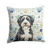 Bernedoodle Coastal Sea Glass Throw Pillow 14" x 14" product image at NuMercy